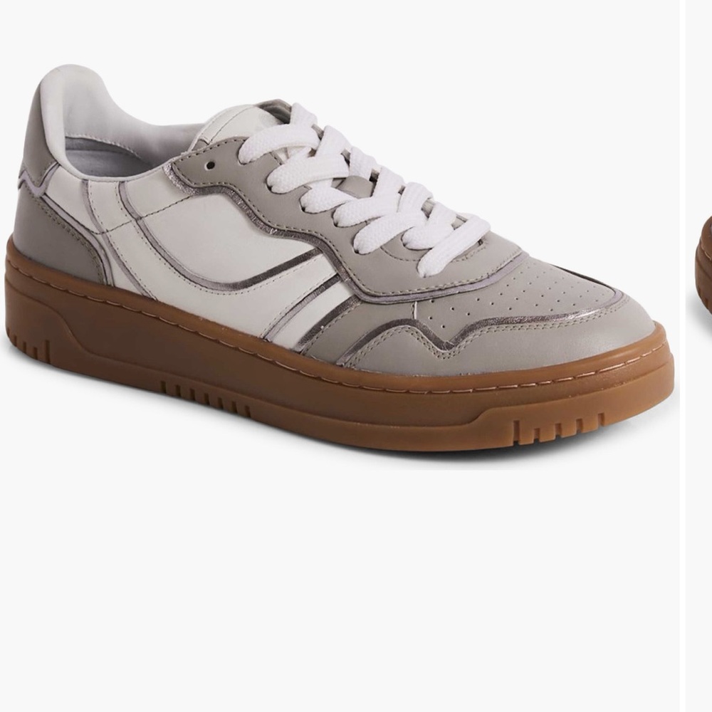 Free People Retro Thirty Love Gray and White Sneakers